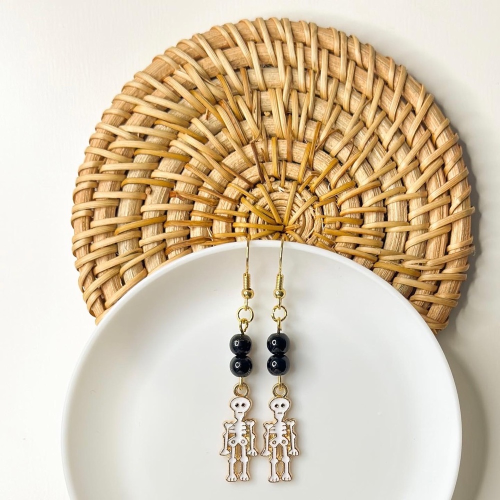 Beaded Skeleton Earrings